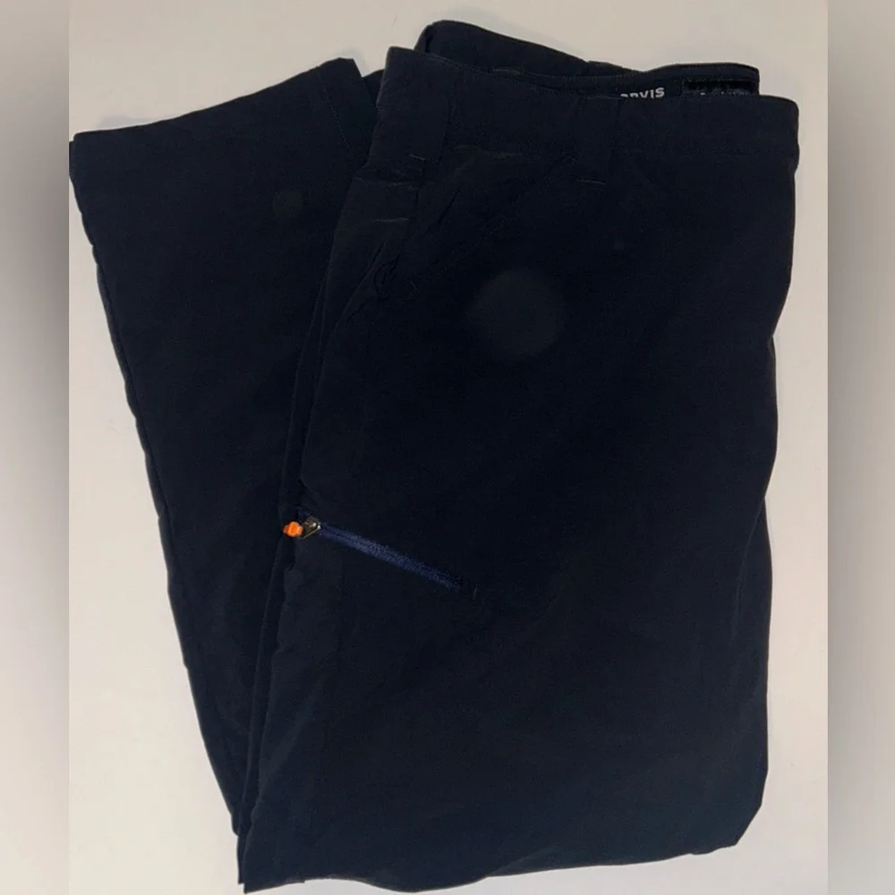 ORVIS mens Jackson Quick-Dry pants black hip‎ zipper pocket size 42W, 30L